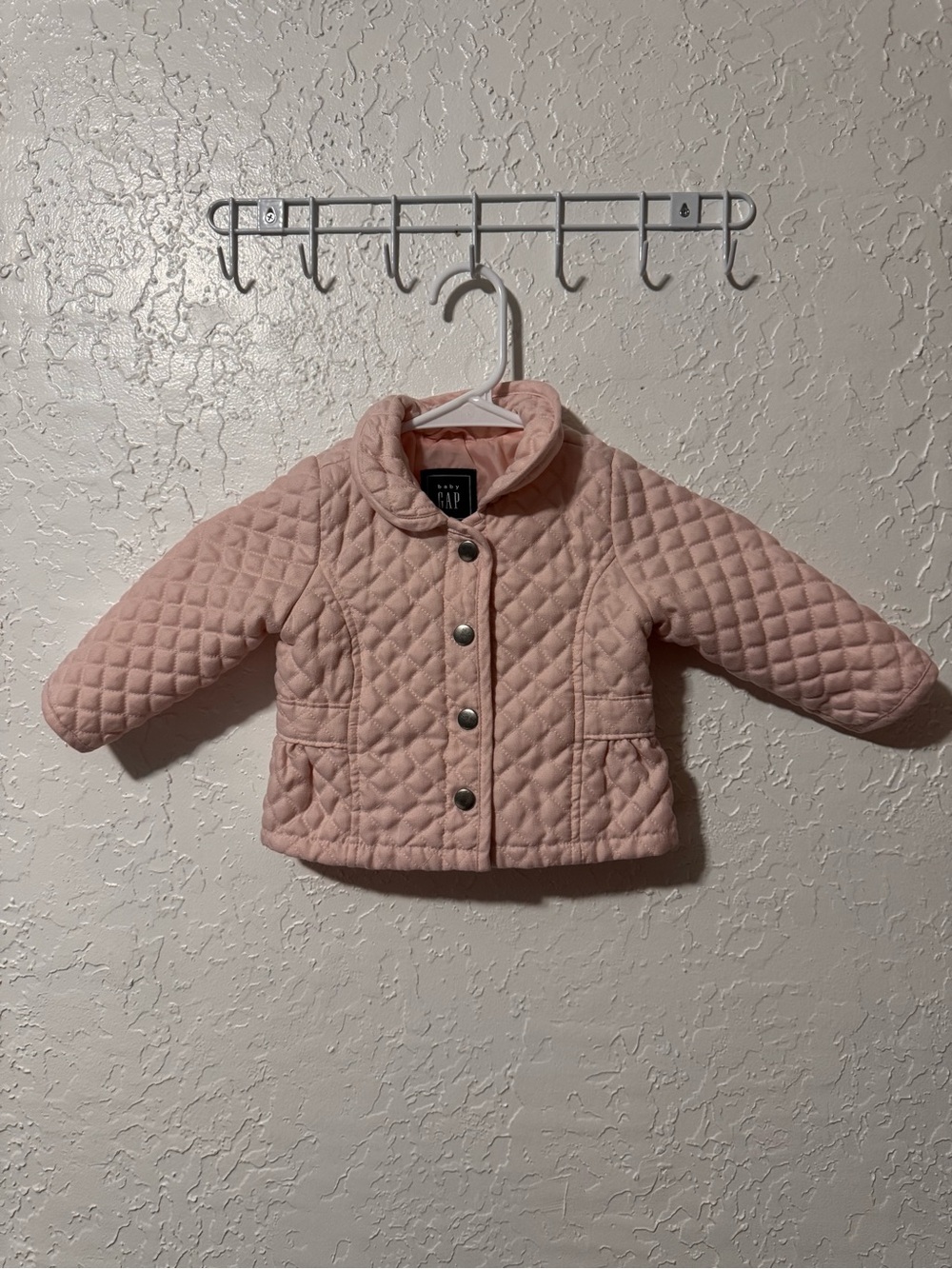 Baby GAP Jacket Girls Pink Quilted Cotton Snap-Button Classic Jacket